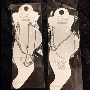 Ellas Silver Anklets Set